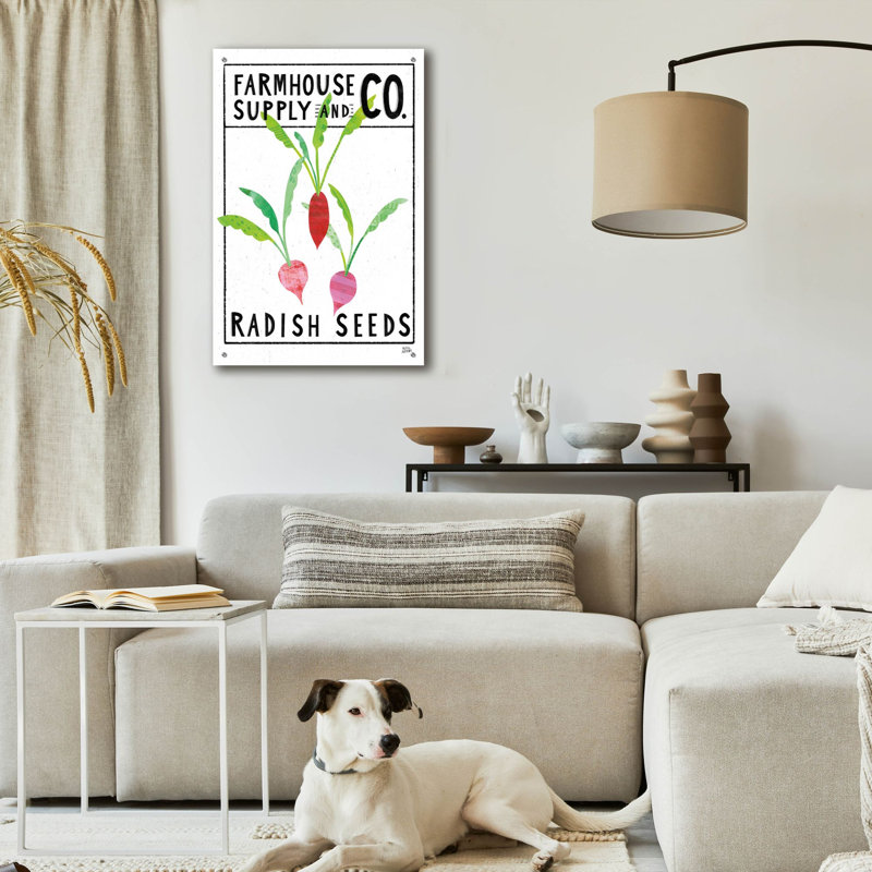 «Kitchen Garden Seed Packet 1» par Melissa Averinos, art mural en verre acrylique, H 36 po x l 24 po x P 0,2 po