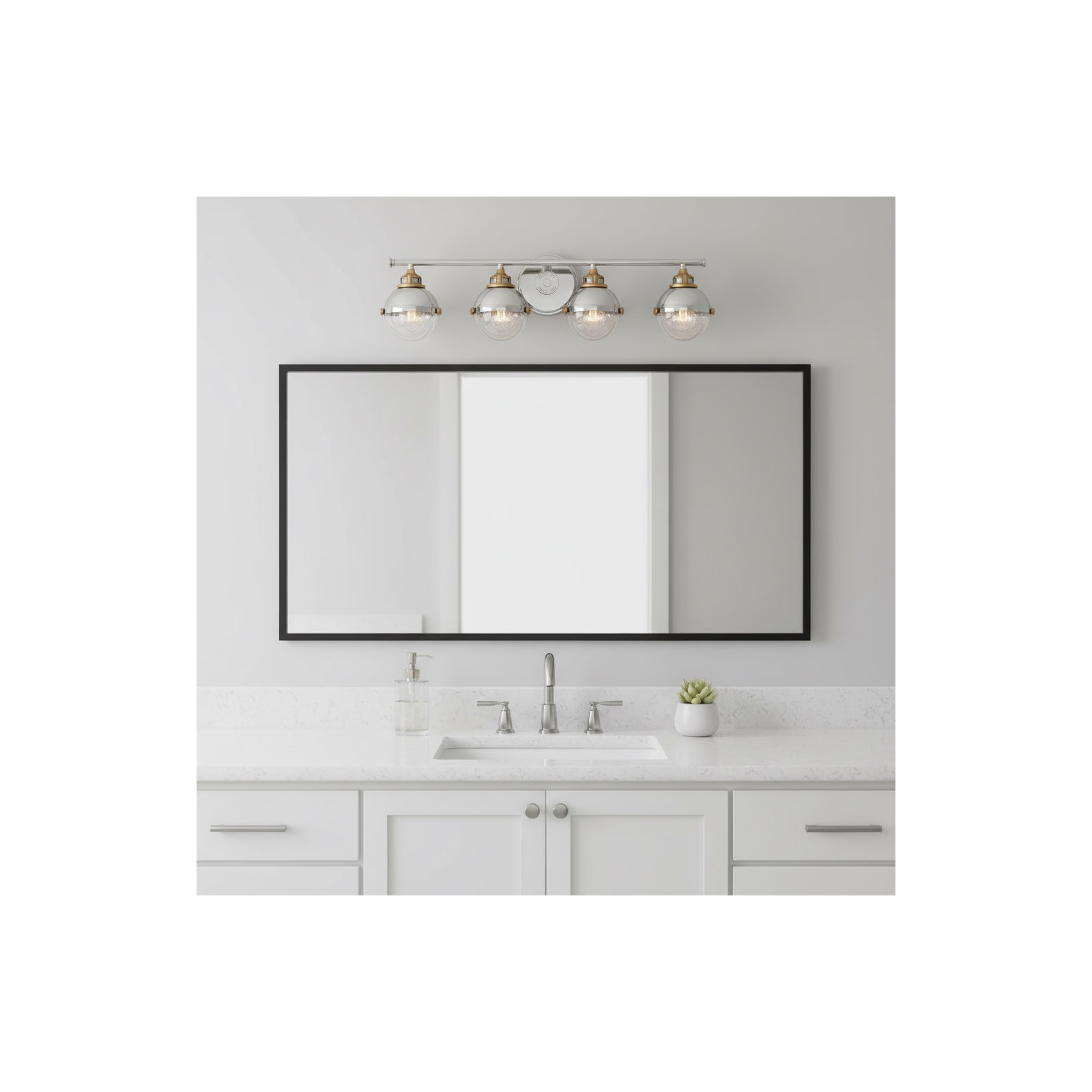 Kyoto 4 Light Seeded Dimmable Vanity Light