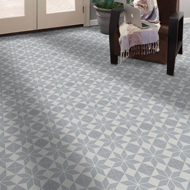 Carreau de ciment pour mur et plancher à bord droit 8 po x 8 po Assila