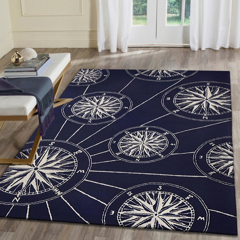 Shelborne Geometric Water Resistant Kitchen Mat, Rectangle 5' x 7'6"