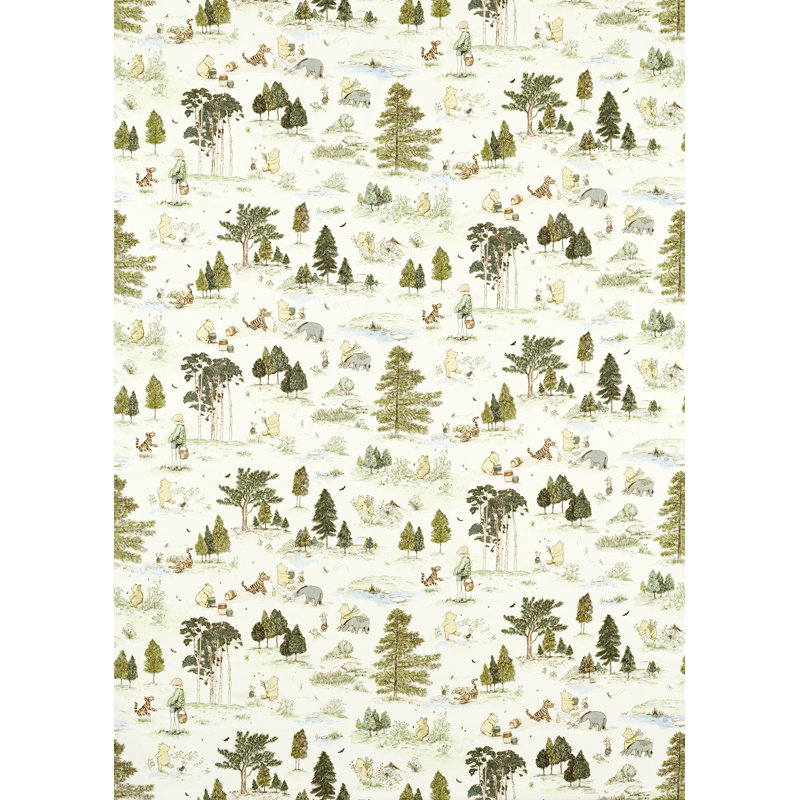 Winnie the Pooh Fabric, Macaron Green