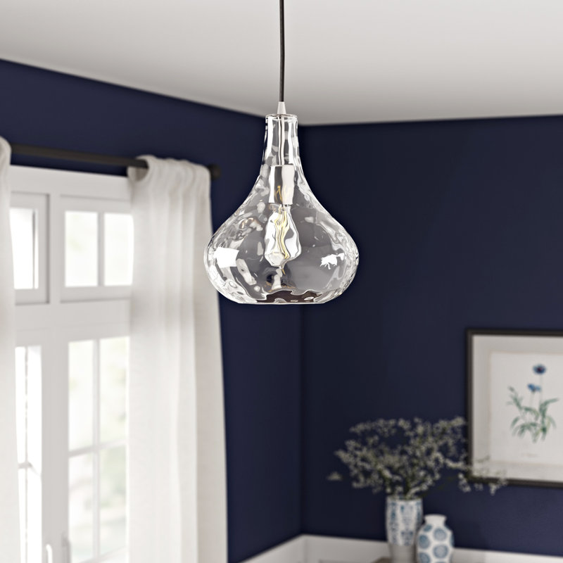 Luminaire suspendu en forme de goutte à 1 lumière , Nickel poli