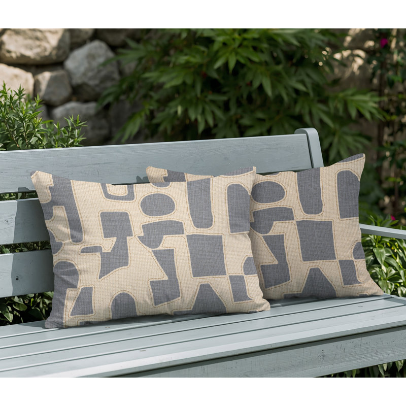 Coussin intérieur / extérieur réversible Jara, Gris, 20 po x 14 po