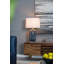 Lampe de table vibrante en verre bleu avec abat-jour en lin