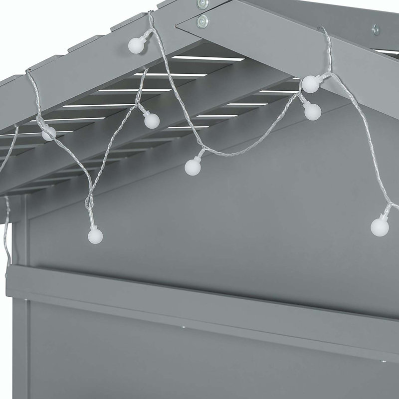 Lit avec tablettes Gideon House, gris
