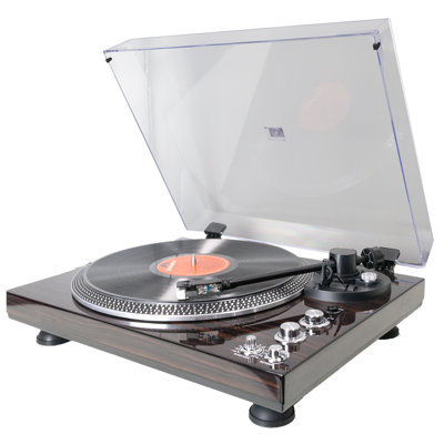 CrosAudio Vintage Belt-Drive Turntable with Bluetooth Output and AT-3600L Cartridge, Red