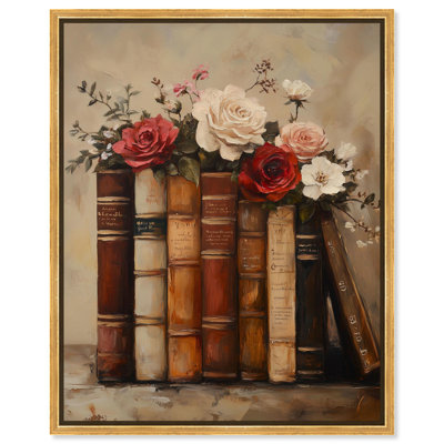 Bookshelf Bouquet II Canvas Glam Farmhouse Art by Art Remedy