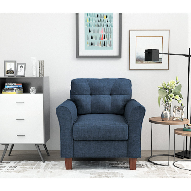 Kouchouk Upholstered Armchair, Blue