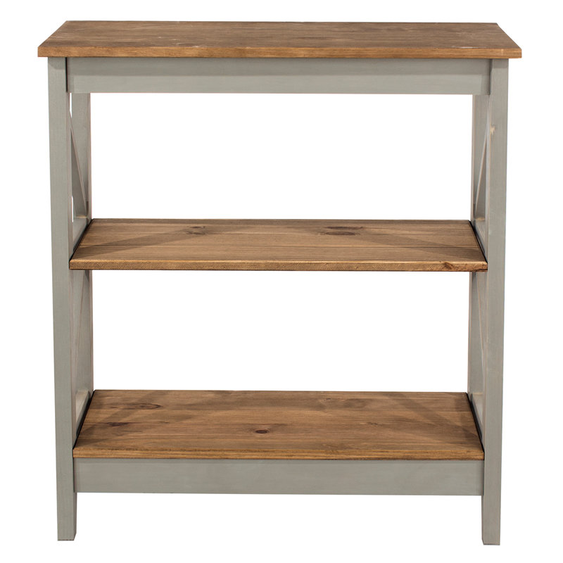 Loughlam 31.50'' W Solid Wood Shelving Unit, Gray