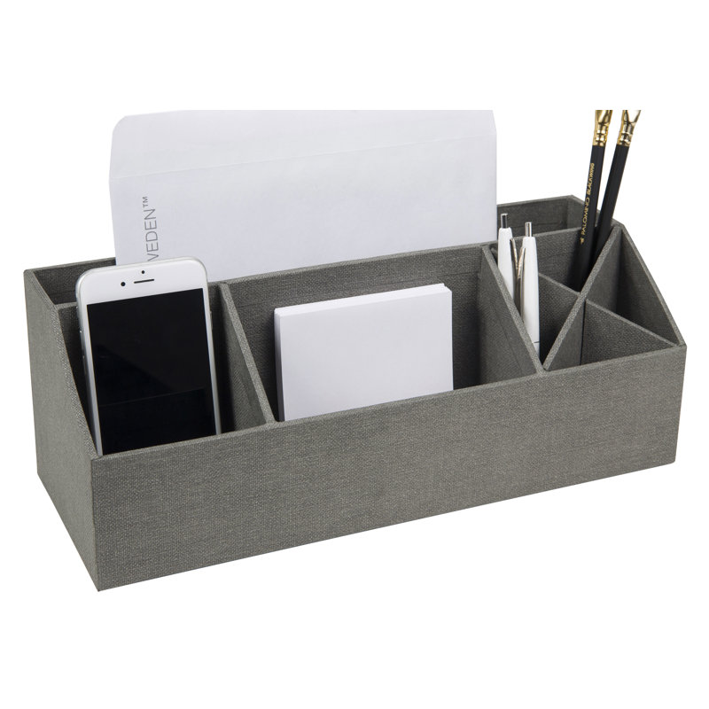 Bigso Elisa Desktop Organizer - Durable Office Desk Organizer, Canvas Grey