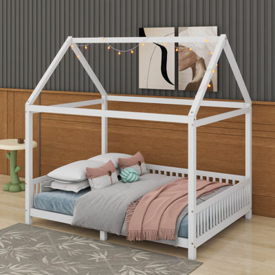 House Bed With Guardrail And LED