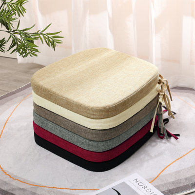 Coussin de chaise avec attaches pour chaise de salle à manger (ensemble de 6)