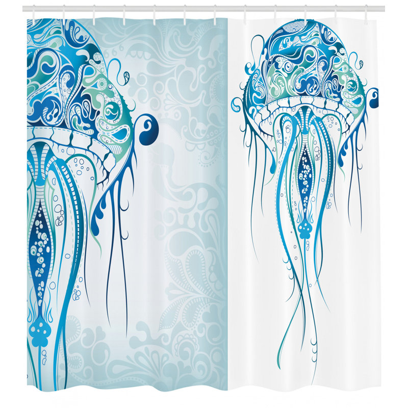 Shower Curtain with Hooks Included, 70" H x 69" W