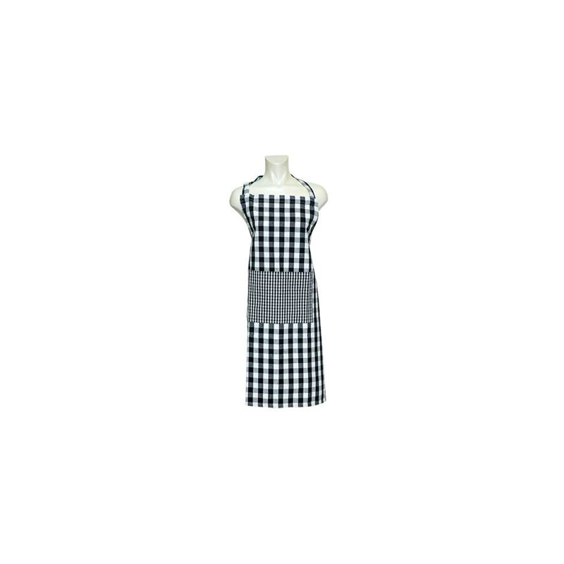 Jarratt Plaid Bib Apron, Black