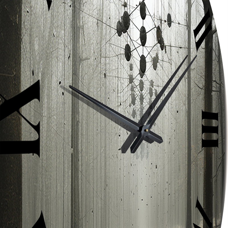 Mystère forêt sombre - horloge murale paysage abstrait, Très grand
