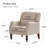 Mid Century Upholstered Accent Chair Wingback Armchair with Solid Wood Legs-372553068