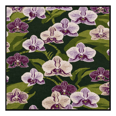 Washable Orchids Hawaiian Area Rug