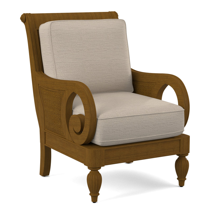 Grand View 71.12Cm Wide Armchair, Havana Finish, Eggshell Crypton Performance; 0884-93