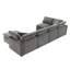 Canapé-lit en chenille, 6 places, confortable, coussin en éponge gris-1635779890