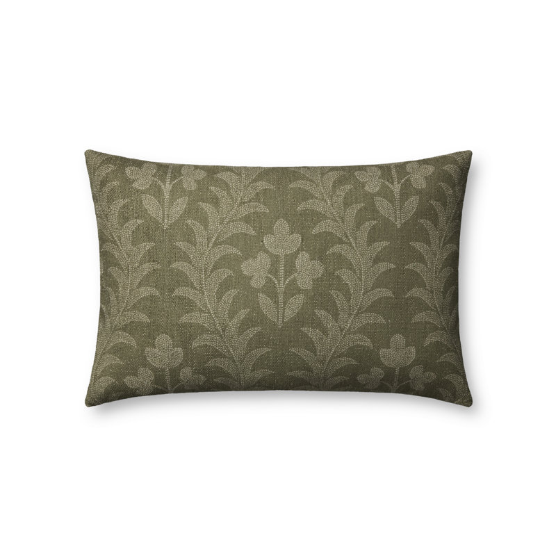 Coussin décoratif Magnolia Home par Joanna Gaines x Loloi Isola, Vert, Housse 13 po x 21 po avec polyester