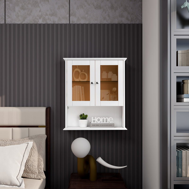 Armoire de salle de bain murale Camryn, Blanc