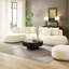 Canapé modulaire surdimensionné en L de 134,63 po avec repose-pieds, aucun assemblage requis, comprend 6 coussins décoratifs (beige)-974504502-974504491