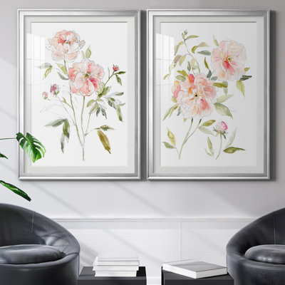 Carnet de croquis «Cottage Rose I», ensemble de 2 reproductions d'art