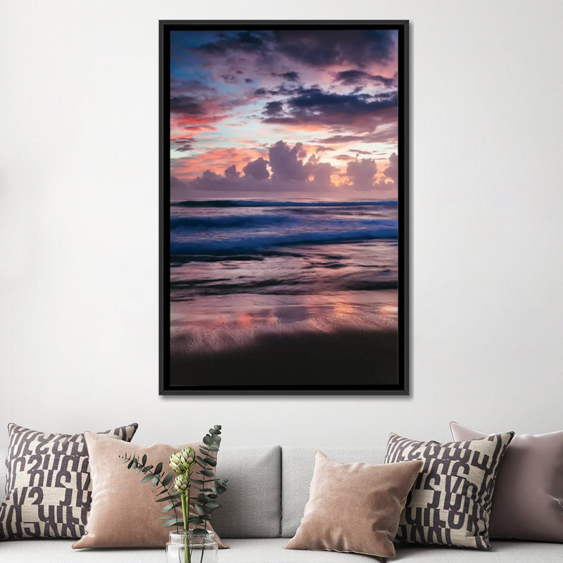 «Colorful Sunset on the Caribbean Sea», reproduction de photo sur toile tendue, H 60 po x l 40po x P 1,5 po, Pas de tapis