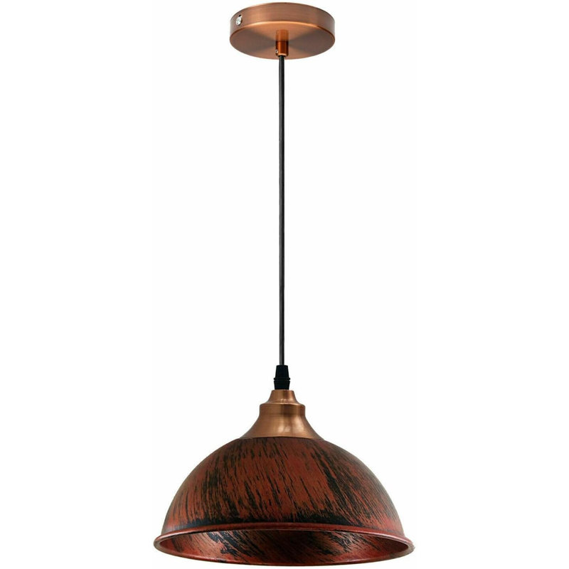 1 - Light Dome Pendant, Rustic Red