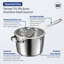 Tramontina Tempo Tri-Ply Base Stainless Steel 4-Quart Sauce Pan with Glass Lid, Induction-Ready Saucepan, Oven-Safe, Dishwasher-Safe