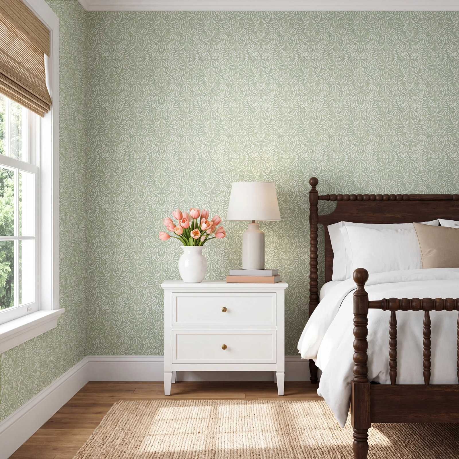 Cedric Floral Wallpaper, Green
