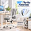 Fauteuil de bureau, fauteuil de bureau ergonomique Comfort Home, fauteuil de jeu à roulettes à dossier moyen, hauteur réglable, soutien lombaire, accoudoir rabattable-202091579