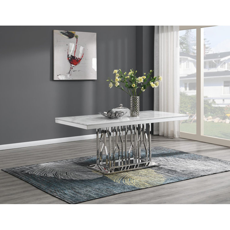 Table de salle à manger (marbre blanc), White Marble