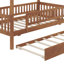 Twin wooden house bed with trundle-922912830