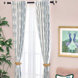 Boca Raton Cotton Blend Floral Room Darkening Curtain