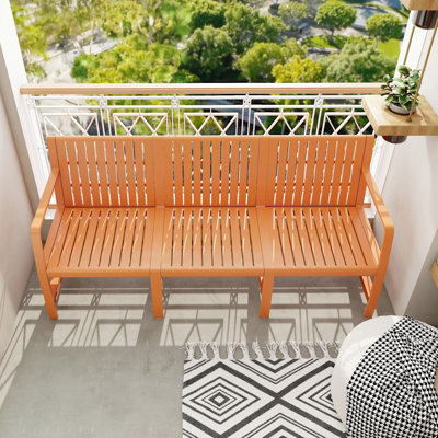 Polypropylene 3 - Seater Indoor/outdoor In Apricot Brown, Zero Maintenance For Apartment Patios Brown 1 Piece Patio Conversation , Made Of Polypropylene, Waterproof, , Breathable Slatted