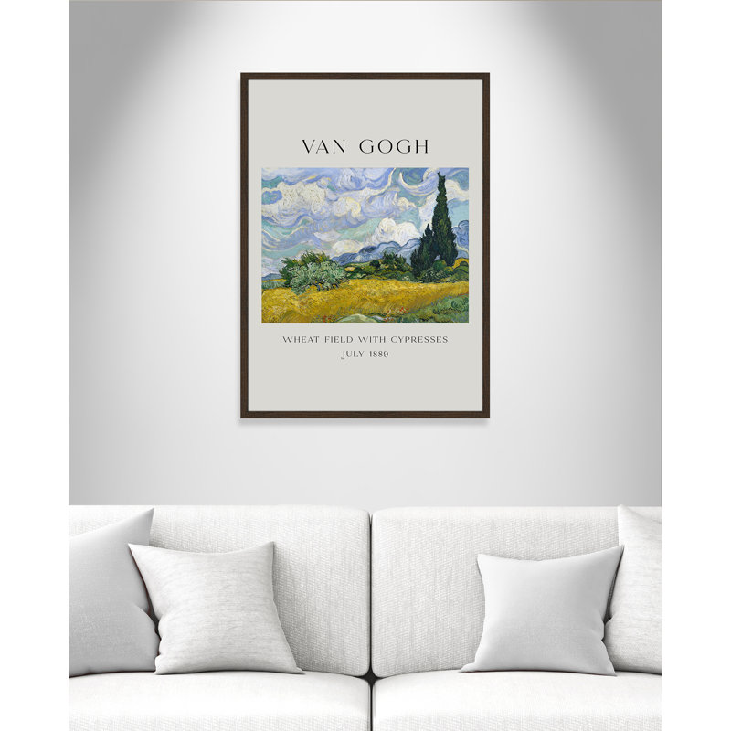 Collection «Old Fields with Cypresses» par Vincent Van Gogh, Non, Cadre photo simple noyer, H 35,5 po x l 25,5 po x P 0,75 po