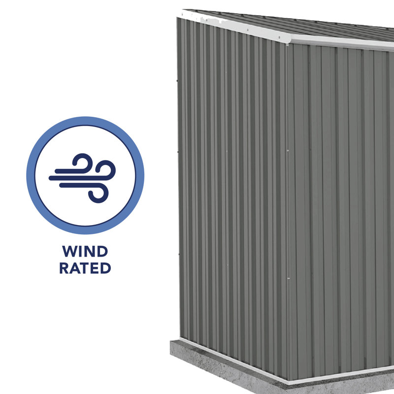 Woodland Gray 10' x 5' Galvanized Steel Storage Shed