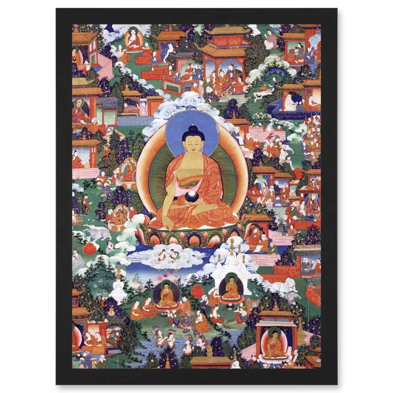 Shakyamuni Buddha Avadana Legend Royal Buddhism - Single Picture Frame Painting, 32.3cm H x 23.39cm W