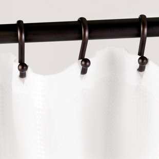 Metal Shower Curtain Hooks, Set Of 12, Bronze