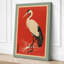 Crane in Red Japandi - Wrapped Canvas-1282737376-1282737378