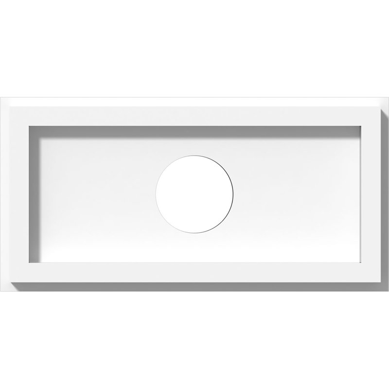 10"W x 5"H x 2"ID x 3 1/2"C x 1"P Rectangle Architectural Grade PVC Contemporary Ceiling Medallion, 1" H x 10" W x 5" D