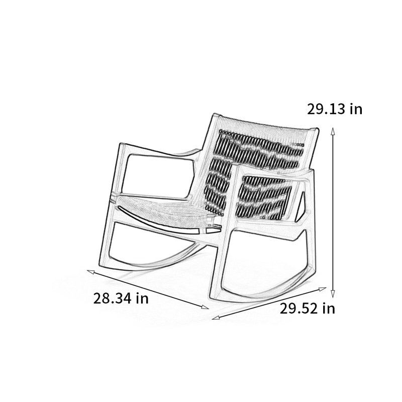 Chaise berçante en chêne, Noir