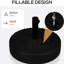 Pied de parasol d'extérieur lestable de 29 kg : support en acier, compatible avec les mâts de 3,8 cm ou 5 cm, noir, embellit votre pelouse, terrasse ou piscine. Base robuste : lestable avec support pour mâts, crée un environnement agréable.-134738055-134738056