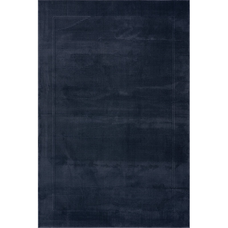  Evarielle Bordered Washable Area Rug, Blue, Rectangle 5'3" x 8'11"