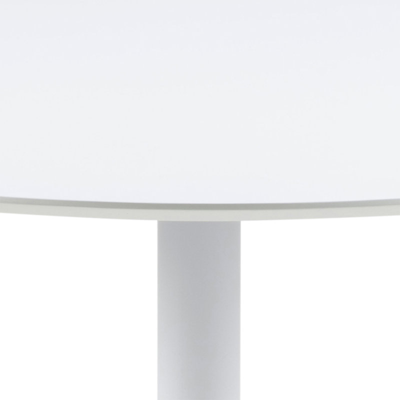 Bettie Round Metal Base Dining Table, White, White