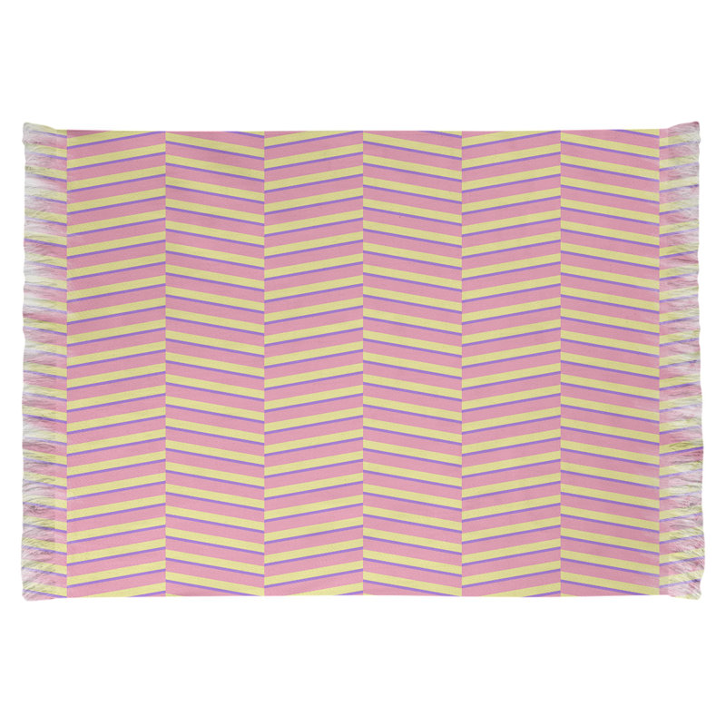 Tapis rose rayures, Non