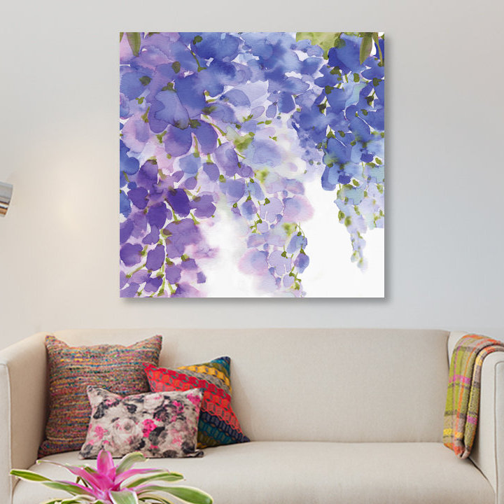 «Wisteria II», reproduction sur toile, H 37 po x l 37 po x P 1,5 po, Pas de tapis, Toile tendue