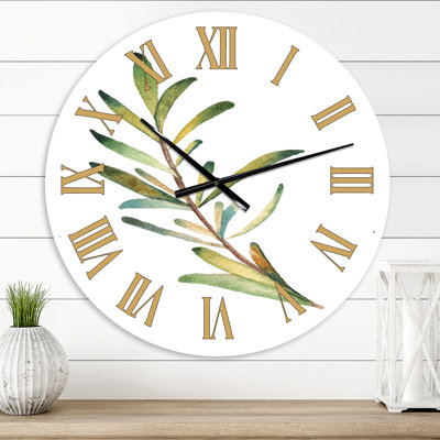 Leaf Rosemary Branch - Traditional wall clock