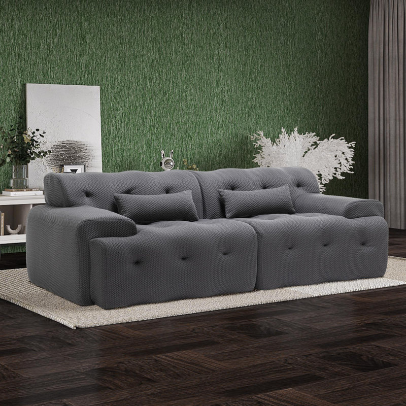 Canapé Maspeth 81,11 po, Polyester 100 % gris foncé